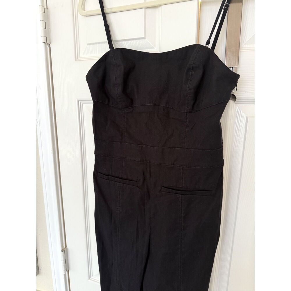 Anthropologie Maeve Black Strapless Slim Flare Jumpsuit size 4 - Picture 2 of 6